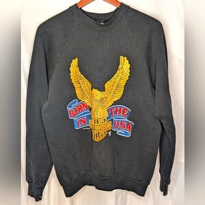 Vintage Harley Davidson Crew Neck Sweatshirt, Born in the USA, Size XL